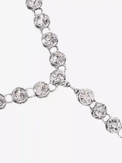 A Pair Anklet Sparkle Crystal Metal Base Beach Barefoot Sandal