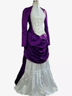Apricot Edwardian Dress Long Sleeves Tunic Vintage Dress