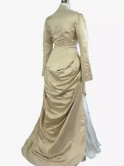 Apricot Edwardian Dress Long Sleeves Tunic Vintage Dress