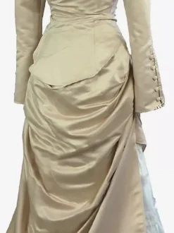 Apricot Edwardian Dress Long Sleeves Tunic Vintage Dress