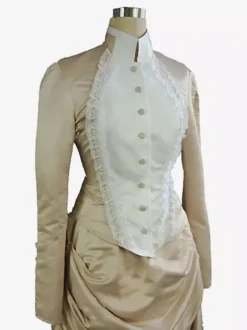 Apricot Edwardian Dress Long Sleeves Tunic Vintage Dress