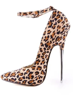 Apricot Leopard Print Pointed Toe Cloth Stilettos