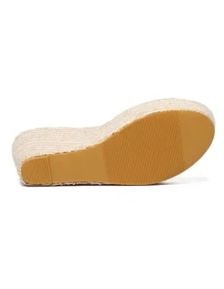 Apricot Wedge Sandals Clear Peep Toe Mule Espadrille Wedges