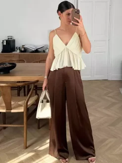 Apricot Cami Top V-Neck Strappy Chic Camis For Women