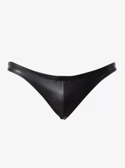 Artificial Leather Black Male Sexy Panties