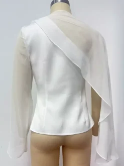 Asymmetric Chiffon Cape Sleeve Blouse For Women 2026