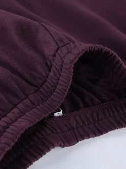 Athleisure Set For Active Women - Plum Hooded Zip-up Wide Leg Tracksuit - 2026 Spring Lounge & Yoga Wear