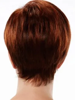 Attractive Mahogany Side Parting Heat-resistant Fiber Woman's Short Wig