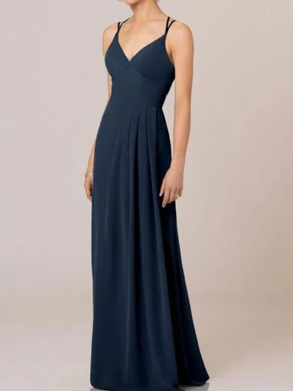 Avocado Green Cheap Wedding Dresses V Neck Sleeveless Backless Pleated Chiffon A Line Floor Length Bride Dresses