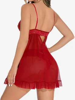 Babydolls Lingerie Red Lace Backless Sexy Babydoll