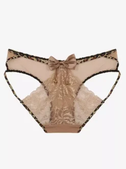 Back Bow Hollow Lace Thin Side Strap Low Rise Panty