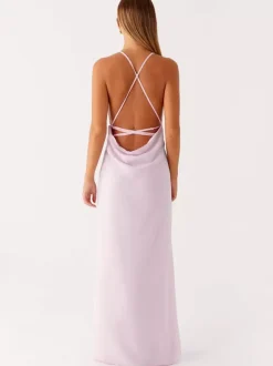 Backless Ruffle Maxi Dress For Women - Cowl Neck Strappy Sleeveless Gown With 3D Flower - Summer Formal Prom 2026