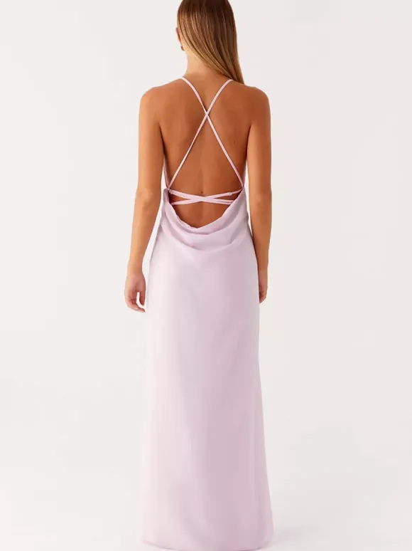 Backless Ruffle Maxi Dress For Women - Cowl Neck Strappy Sleeveless Gown With 3D Flower - Summer Formal Prom 2026