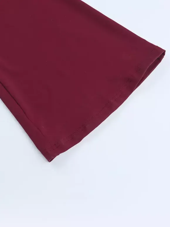 Backless Flare Jumpsuit For Women - Wine Red Sexy Long Sleeve Bodycon Romper - Spring Streetwear 2026