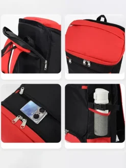 Backpack for Men Red Cycling Patchwork Bag