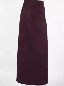 Back Slit Women Maxi Skirt - Elegant High Waist Straight Column - Quiet Luxury Office Wear 2026
