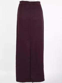 Back Slit Women Maxi Skirt - Elegant High Waist Straight Column - Quiet Luxury Office Wear 2026