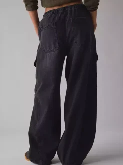 Baggy Cargo Jeans For Women - Washed Retro Y2K Low Rise Drawstring Wide Leg Pants - Spring Streetwear 2026