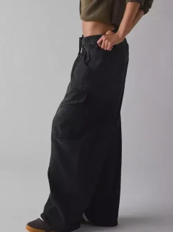 Baggy Cargo Jeans For Women - Washed Retro Y2K Low Rise Drawstring Wide Leg Pants - Spring Streetwear 2026