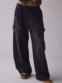 Baggy Cargo Jeans For Women - Washed Retro Y2K Low Rise Drawstring Wide Leg Pants - Spring Streetwear 2026