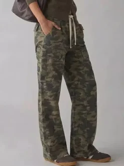 Baggy Cargo Jeans For Women - Washed Retro Y2K Low Rise Drawstring Wide Leg Pants - Spring Streetwear 2026