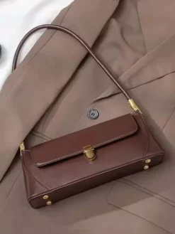 Baguette Bag Faux Leather Slim Shoulder Bag For Women 2026