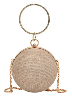 Ball Crossbody Bag With Chain Shiny Evening Handbag For Women 2026