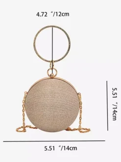 Ball Crossbody Bag With Chain Shiny Evening Handbag For Women 2026