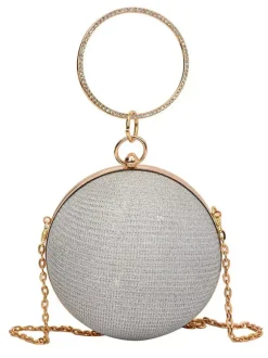 Ball Crossbody Bag With Chain Shiny Evening Handbag For Women 2026