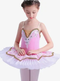 Ballerina Dress Gilrs Latin Dance Costume Kids Training Tutu Dancing Dresses