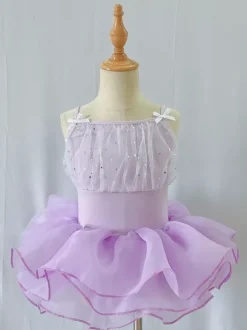 Ballet Dance Costumes Lavender Kid's Ballerina Polyester Dress Dancing Costumes