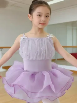 Ballet Dance Costumes Lavender Kid's Ballerina Polyester Dress Dancing Costumes
