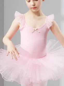 Ballet Dance Costumes Lilac Sleeveless Slim Fit Ballerina Tutu Dresses For Kids