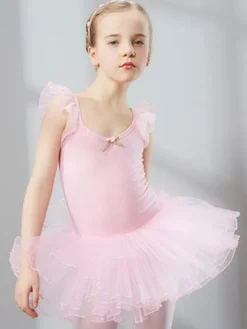 Ballet Dance Costumes Lilac Sleeveless Slim Fit Ballerina Tutu Dresses For Kids