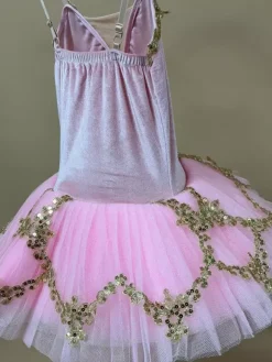 Ballet Dance Costumes Pink Girl's Kid's Ballerina Ruffles Lace Polyester Dress Dancing Wear
