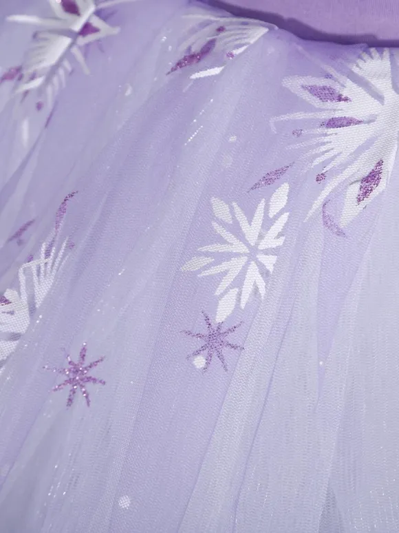 Ballet Dance Costumes Purple Women's Kid's Ballerina Ruffles Lace Floral Print Polyester Dress Dancing Wear