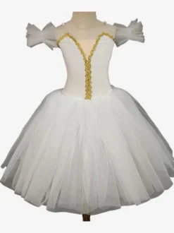 Ballet Dance Costumes Red Girl's Kid's Ballerina Ruffles Lace Polyester Dress Dancing Wear