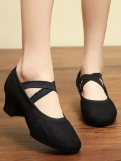 Ballet Dance Shoes Woman's Black Closed Toe Dance Shoes