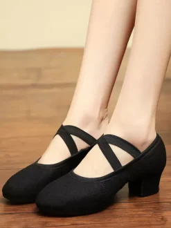 Ballet Dance Shoes Woman's Black Closed Toe Dance Shoes