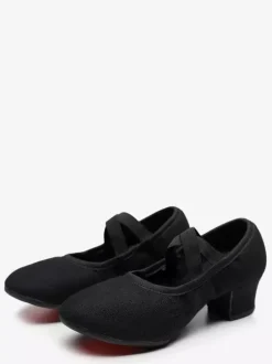 Ballet Dance Shoes Woman's Black Closed Toe Dance Shoes