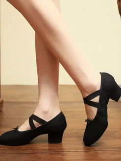 Ballet Dance Shoes Woman's Black Closed Toe Dance Shoes