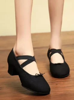 Ballet Dance Shoes Woman's Black Closed Toe Dance Shoes