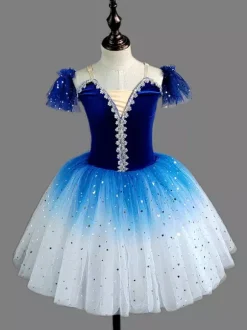 Ballet Dance Skirt Ballerina Sequins Kids Dance Performance