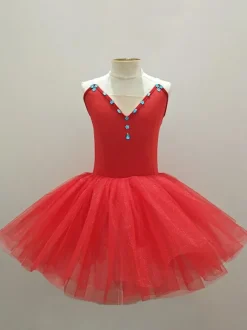 Ballet Dress Pink Girl's Kid's Ballerina Rhinestones Lace Lace Polyester Dress Set Performance Wear