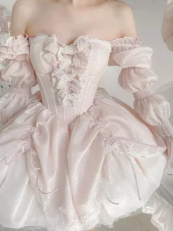 Ballet Sweet Lolita Dress Long Sleeves Bows Black Lolita Dress With Train