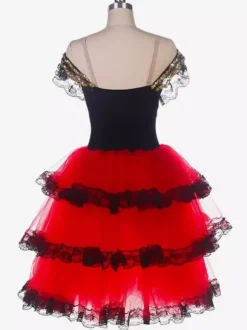 Ballet White Girl's Kid's Ballerina Lace Up Off Shoulder Polyester Dress Performance Wear