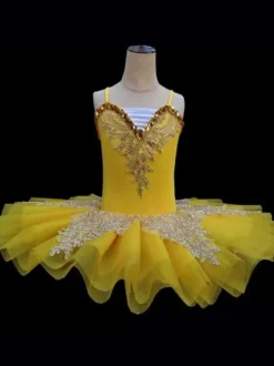 Ballet Dance Costumes Blue Girl's Kid's Ballerina Rhinestones Lace Lace Polyester Dress Set Performance Wear
