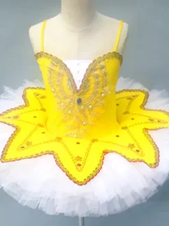 Ballet Dance Costumes Burgundy Girl's Kid's Ballerina Lace Sequins Lace Polyester Dress Set Performance Wear