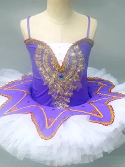 Ballet Dance Costumes Burgundy Girl's Kid's Ballerina Lace Sequins Lace Polyester Dress Set Performance Wear
