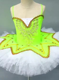 Ballet Dance Costumes Burgundy Girl's Kid's Ballerina Lace Sequins Lace Polyester Dress Set Performance Wear